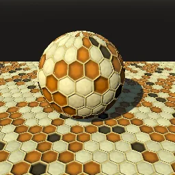 Recorded render of Honeycomb with capped and honey-filled cells