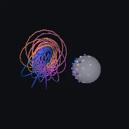 Recorded render of Hopf fibration fibres as linked circles