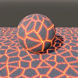 Recorded render of Lava crust with glowing cracks