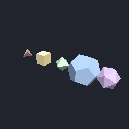 Recorded render of Platonic solids with exact edge length