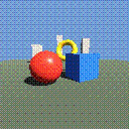 Recorded render of Ordered dithering to few colours or one bit