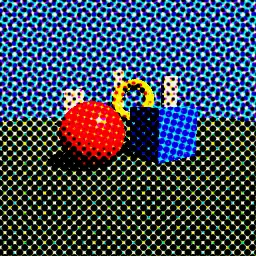 Recorded render of CMYK halftone print screens