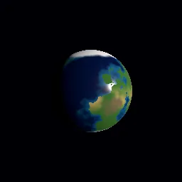 Recorded render of Procedural planet surface with oceans, biomes and ice caps