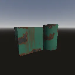 Recorded render of Painted metal with chips, rust and streaks
