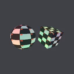 Recorded render of UV checker with direction ramps and stretch map