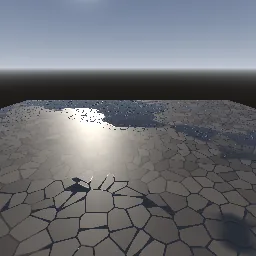 Recorded render of Wet cobblestones with rain puddles and ripples