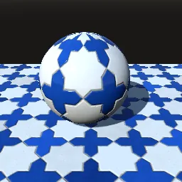 Recorded render of Zellige eight-point star and cross tiles